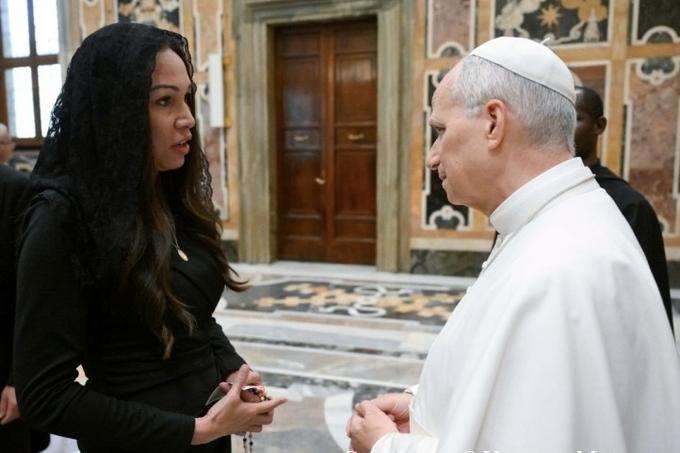 Megan Garcia, a young mother whose son committed suicide after consulting an AI chatbot, meets with Pope Leo XIV at the Vatican. Megan Garcia, a young mother whose son committed suicide after consulting an AI chatbot, meets with Pope Leo XIV at the Vatican.