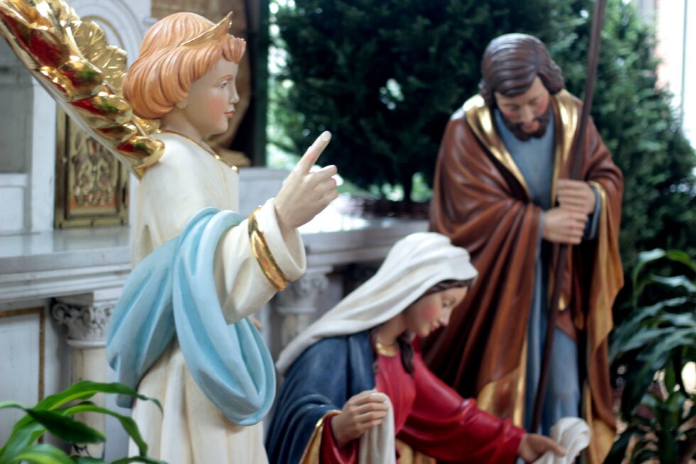 Nativity scene at Prince of Peace Catholic Church in Greenville, South Carolina.