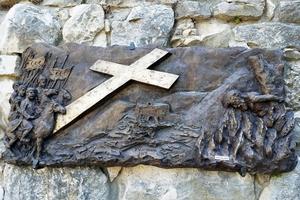 A memorial plaque at the shrine of Our Lady of Ilige in Mayfouk commemorates Maronite Patriarch Gebrael Hjoula, burned alive by the Mamluks in 1367. His martyrdom is part of the long, complex history of Lebanon’s Christians, a history Pope Leo XIV will engage with during his upcoming visit to a country facing renewed tension and uncertainty.
