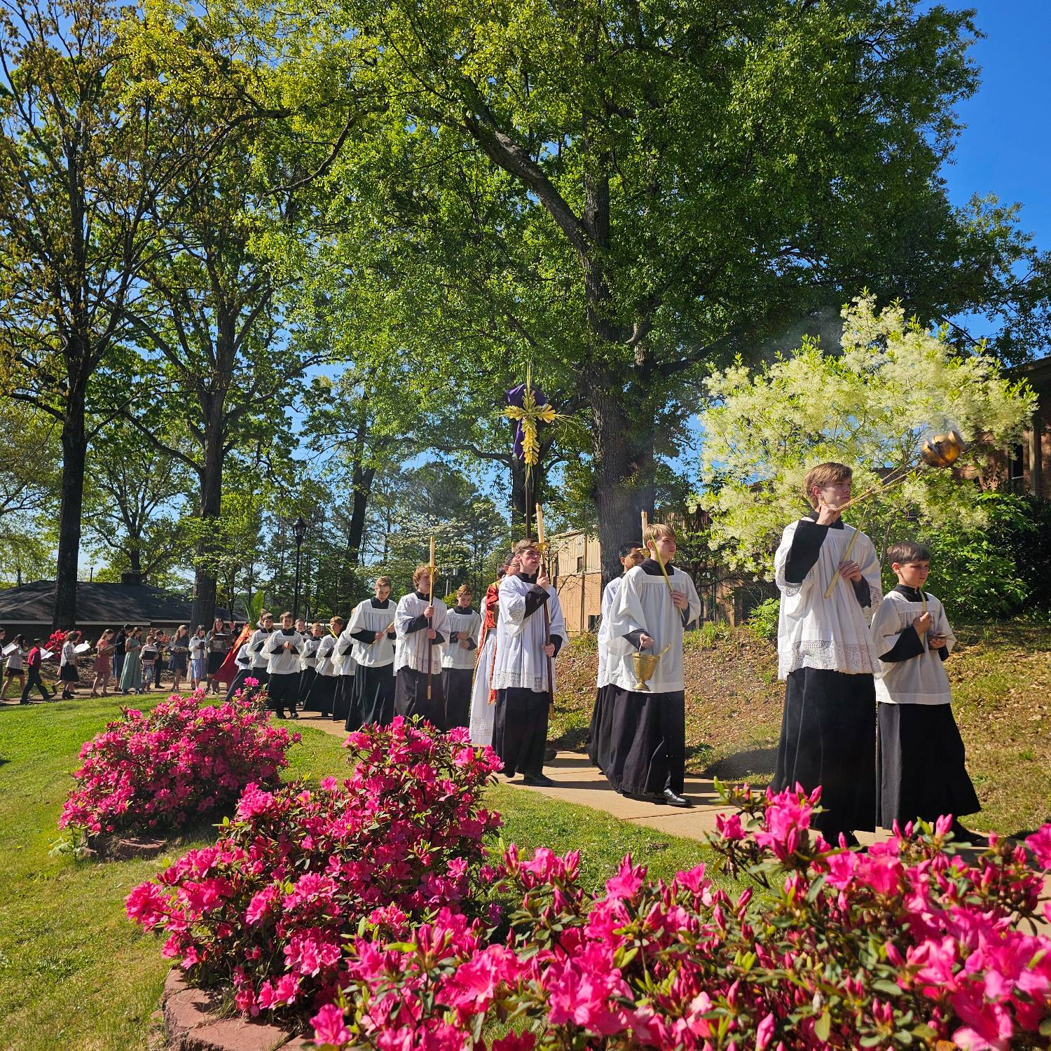 Euchartistic procession at Our Lady of the Rosary Catholic Church in Greenville, South Carolina. 