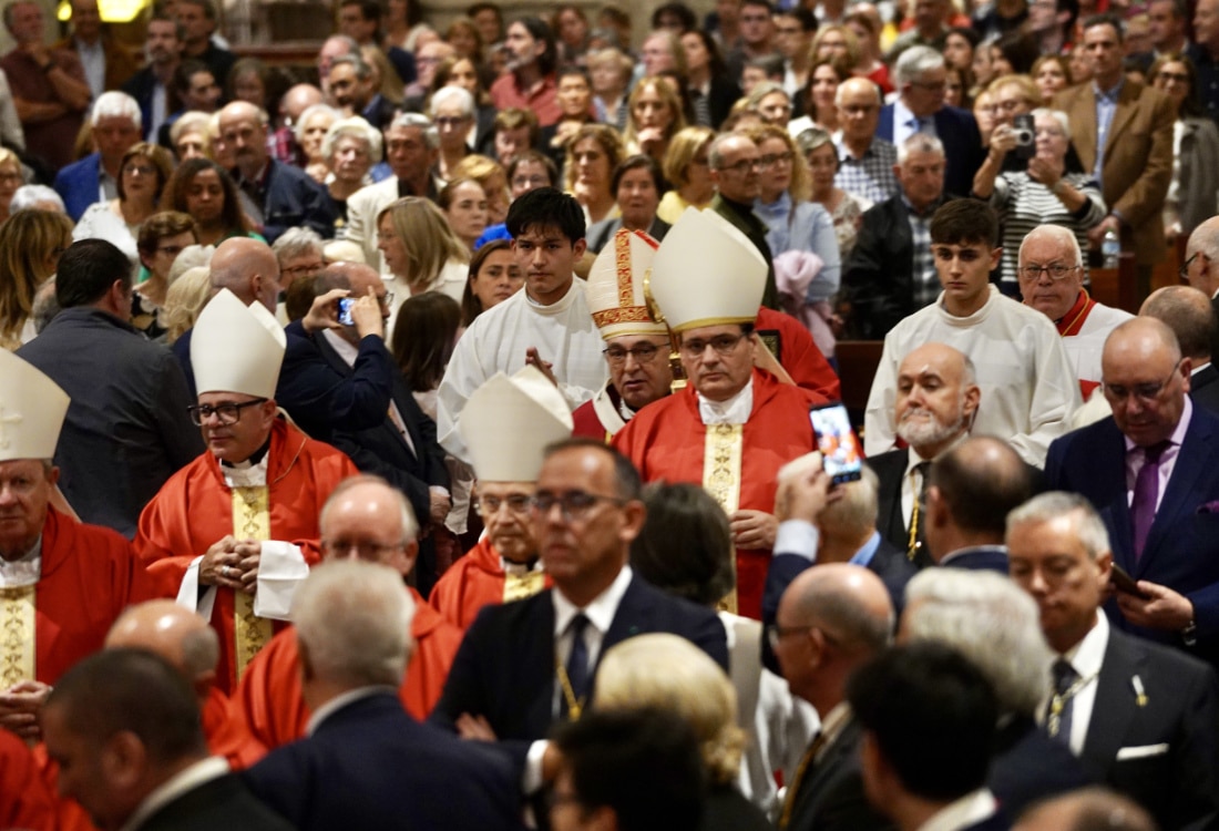 Valencian Archbishop Enrique Benavent processes down ahead of the Mass on Oct. 30. 
