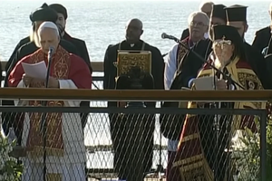 Pope Leo XIV and Ecumenical Patriarch Bartholomew I of Constantinople at an ecumenical event marking the 1,700th anniversary of Nicene Creed, in Iznik, Turkey, on November 28th, 2025.