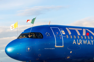 The flights for Pope Leo XIV's first apostolic journey are taking place aboard an ITA Airways Airbus A320neo, one of thousands of Airbus planes affected by a computer issue, Saturday, Nov. 29, 2025.