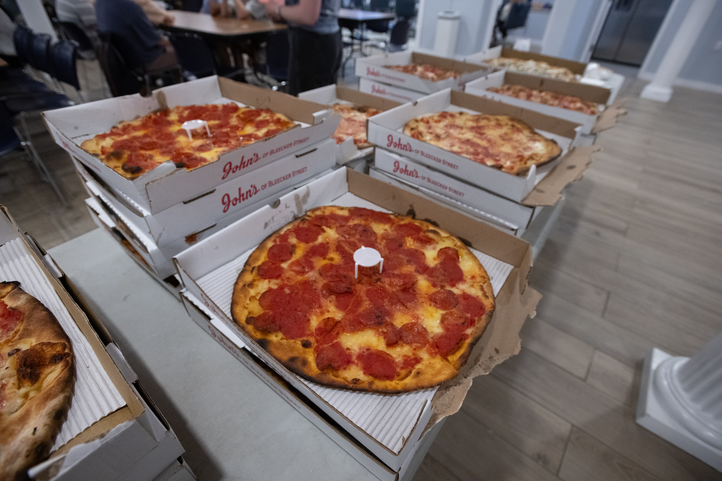 John's pizza for everyone. 