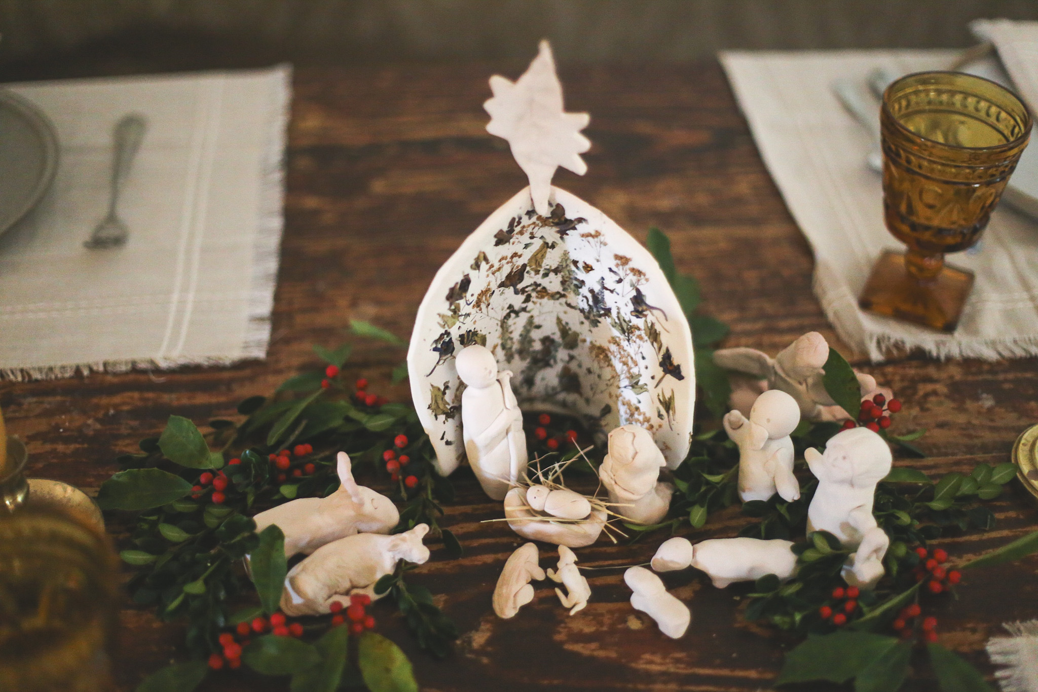 The Nativity can grace your dining room table. 