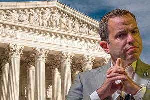 New Jersey Attorney General Matthew Platkin with the U.S. Supreme Court Building in Washington, D.C., in a Register composite image.