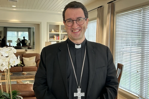 Bishop Raimo Goyarrola, the only Catholic bishop in Finland, speaks with CNA in Houston in November 2025 on a fundraising trip for his “mission” Church.