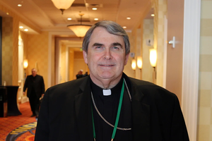 Bishop Michael Fisher outside the meeting hall during the 2019 USCCB General Assembly, June 12, 2019.