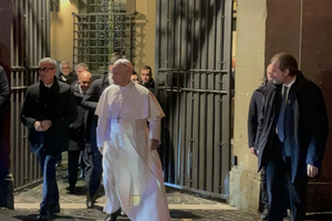 Pope Leo XIV addresses the press at Castel Gandolfo Dec. 9, 2025.