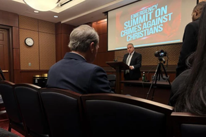 Rep. Chris Smith, R-New Jersey, speaks about a sanctions plan to increase pressure on the Nigerian government amid ongoing Christian persecution on Dec. 9, 2025. 