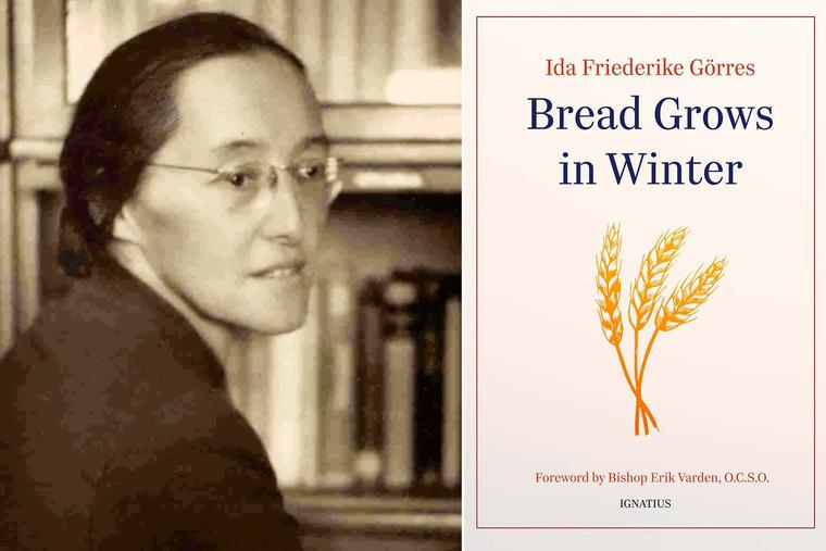 Ida Friederike Görres is pictured with the cover of an English translation of one of her books, ‘Bread Grows in Winter.’
