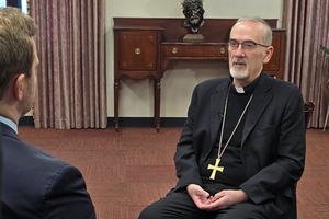 Cardinal Pierbattista Pizzaballa speaks to Register Managing Editor Jonathan Liedl on Dec. 4, 2025.