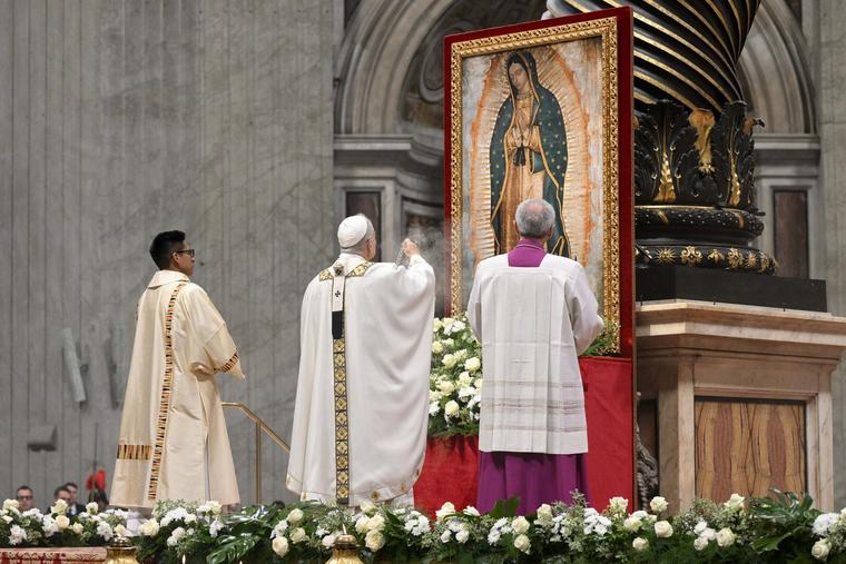 Pope Leo celebrates Mass on the feast of Our Lady of Guadalupe on Dec. 12 at the Vatican.