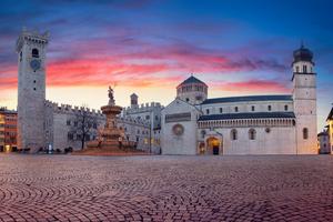 The Cathedral of St. Vigilius rises over Duomo Square in Trento, Italy, site of most sessions of the Council of Trent (1545–1563).