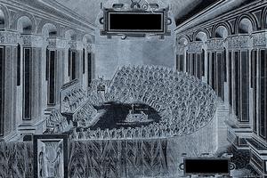An illustration depicts a session of the Council of Trent in 1564.
