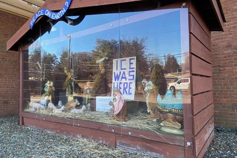 Anti-ICE Display Still Up at Boston-Area Church, a Week After Archbishop’s Spokesman Said It Should Come Down