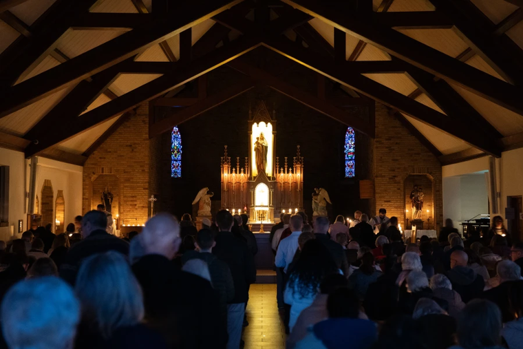 The Rorate Caeli Advent Mass celebrated at The National Shrine of Our Lady of Champion.