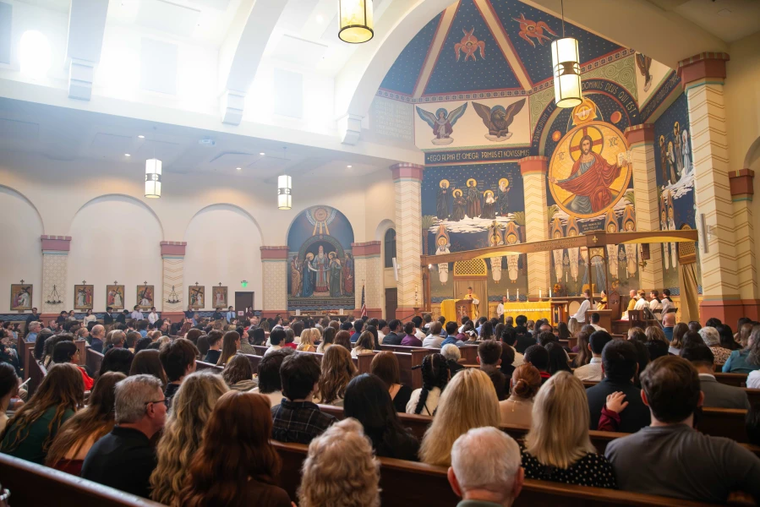 Mass at Arizona State University’s Newman Center chapel.