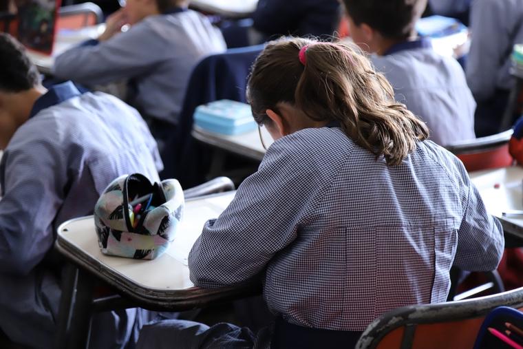 Catholic students at work.
