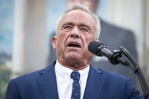 President Donald J. Trump watches as Robert F. Kennedy Jr., Health and Human Services Secretary, speaks after being sworn in on Thursday, Feb. 13, 2025, in Washington, D.C. 