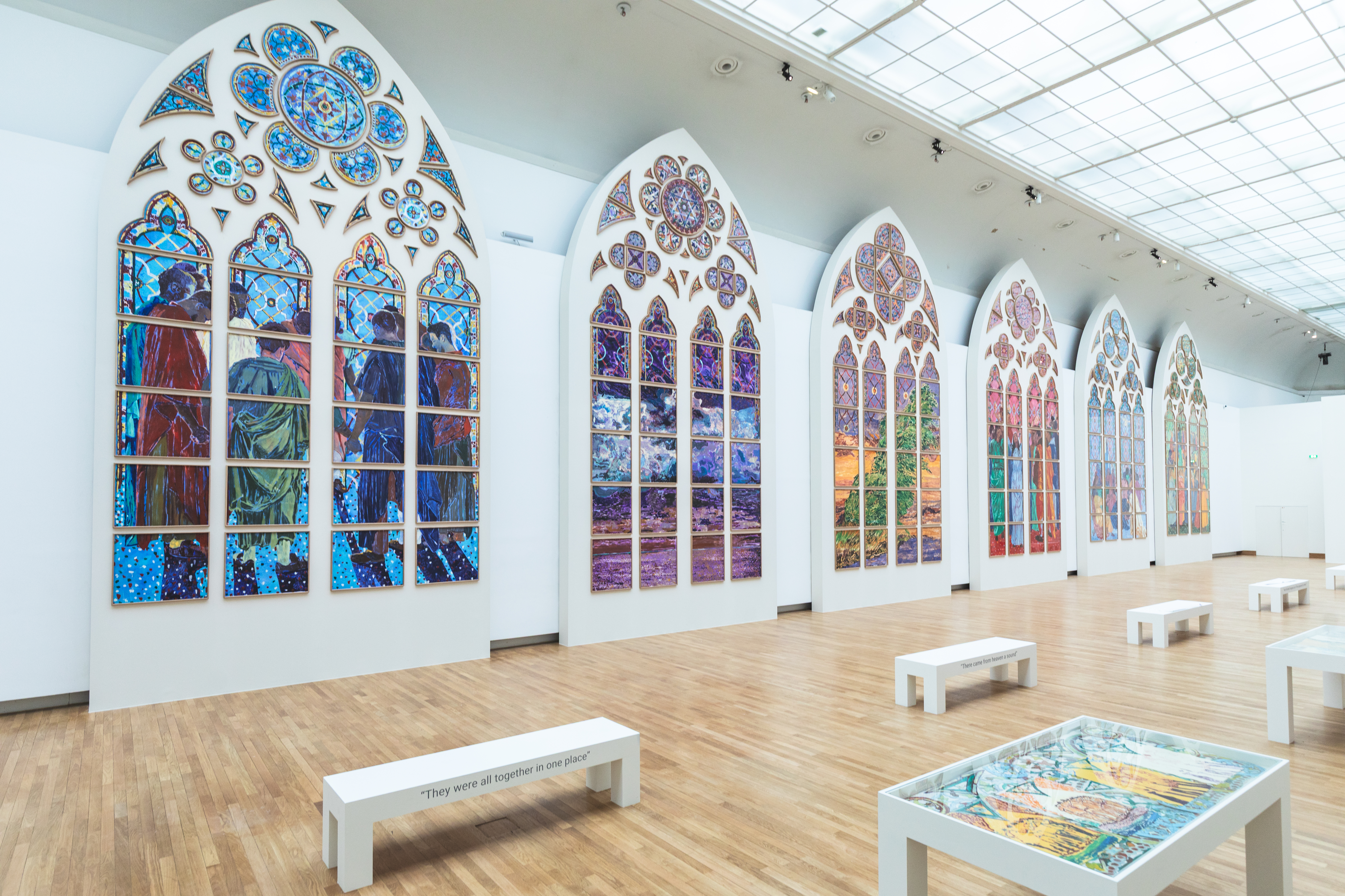 The new stained glass windows for the cathedral.
