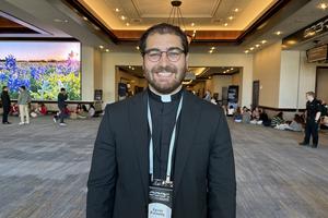 Xavier Polisetty, a seminarian for the Diocese of Fort Worth from Grapevine, Texas, attends SEEK 2026 on Jan. 2, 2026. 