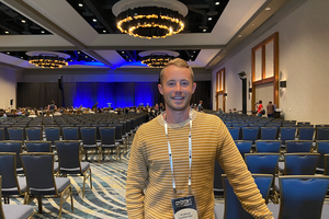 Andrew Laubacher, executive director of Humanality, ahead of his talk at SEEK 2026 in Denver, Colorado on Jan. 2, 2026. 