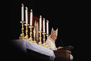 Bishop Thomas Paprocki of the Diocese of Springfield, Illinois, celebrates the closing Mass at the SEEK conference in Columbus, Ohio, on Jan. 5, 2026.