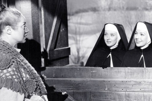 ‘Come to the Stable’ stars, l to r, Elsa Lanchester, Celeste Holm and Loretta Young.