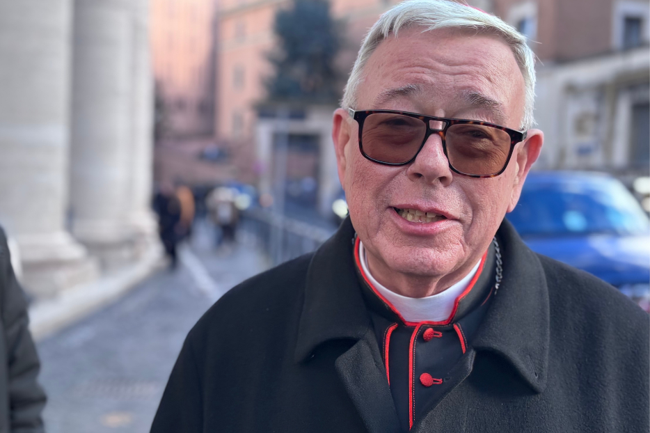 Cardinal Jean-Claude Hollerich of Luxembourg speaks to the Register on Jan. 7, 2026 during the extraordinary consistory with Pope Leo XIV. 