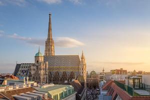 Vienna Skyline with St. Stephen’s Cathedral, Vienna, Austria. 