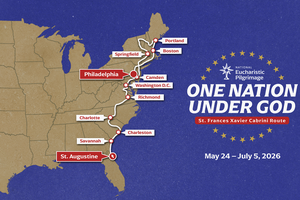 Map of the 2026 National Eucharistic Pilgrimage route. 