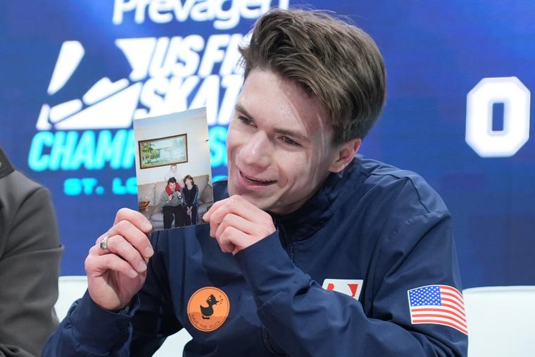 US Figure Skater Maxim Naumov Makes Sign of the Cross After Making Olympic Team, 1 Year After Losing Parents in DC Plane Crash