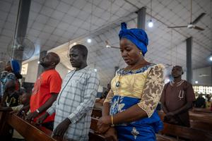 Catholics pray at St. Michael Cathedral in Minna on Nov. 30, 2025. 