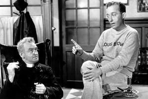 Bing Crosby as Father Chuck O’Malley and Barry Fitzgerald as Father Fitzgibbon in a scene from ‘Going My Way’ (1944), directed by Leo McCarey.
