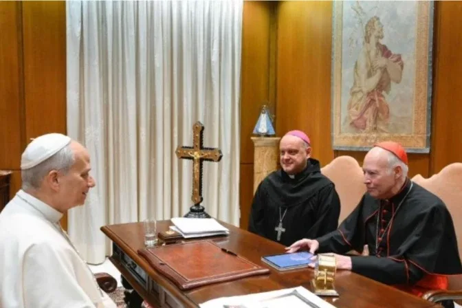 Cardinal Aguiar and his auxiliary bishop, Francisco Javier Acero Pérez, OAR, met with Pope Leo on Jan. 14, 2026.