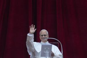 Pope Leo XIV greets the faithful on Jan. 6, 2026 during the Angelus.
