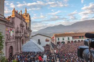 The traditional procession of Holy Week takes place annually in Ayacucho, Peru.