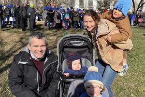 Ryan Anderson poses with his family during the annual March for Life in Washington, D.C.