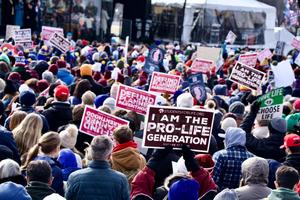 Thousands march through the streets of Washington, D.C., for the 52nd annual March for Life on Jan. 24, 2025. 