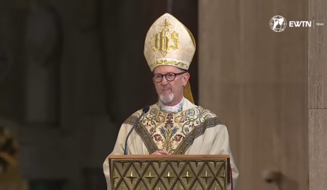 Bishop James Conley of Lincoln, Nebraska delivers his homily for the 2026 March for Life Vigil Mass from the Shrine of the Immaculate Conception in Washington, D.C. on Jan. 22, 2026.