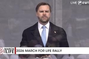 U.S. Vice President JD Vance speaks at the March for Life rally on Jan. 23, 2026, in Washington, D.C. 