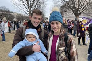 Bretton White, who traveled from Fredericksburg, Virginia, with his wife Mary and their 9-month old daughter Alice Maria, told the Register, that he is heartened by Trump’s pro-life wins.