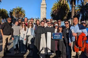 Participants gather at the Walk for Life West Coast, Saturday, Jan. 24, 2026.