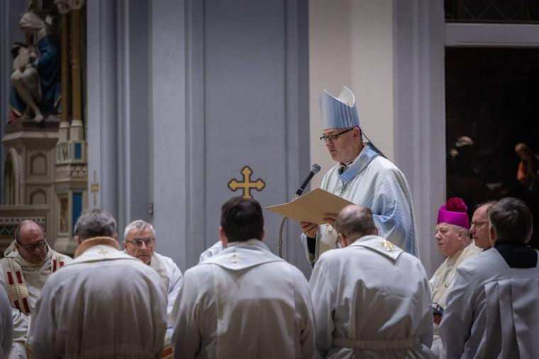 Bishop Stanislav Přibyl celebrates Mass in Litoměřice, Czech Republic, in January 2026. Pope Leo XIV appointed him archbishop of Prague on Feb. 2, 2026.