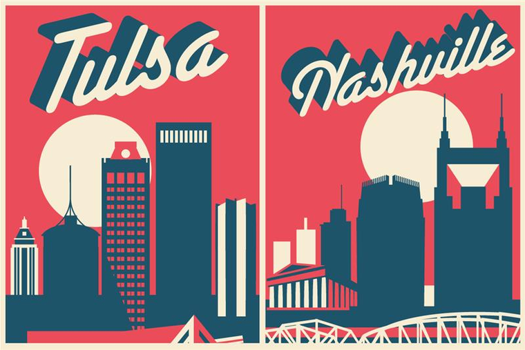 Tulsa and Nashville tied for first place in the ranking.