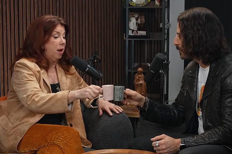 Catholic actors Siobhan Fallon Hogan and Jonathan Roumie chat over cappuccinos.