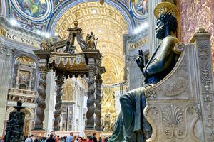 The bronze statue of St. Peter, attributed to Arnolfo di Cambio, is seen in St. Peter’s Basilica at the Vatican on Nov. 5, 2022.