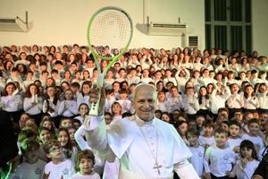 Pope Leo XIV visits the Pontifical Paul VI School in Castel Gandolfo, Italy, on Dec. 17, 2025.