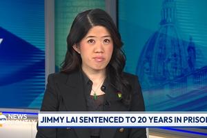 Claire Lai, daughter of imprisoned pro-democracy activist Jimmy Lai, discusses her father’s sentencing on “EWTN News Nightly” on Feb. 9, 2026.